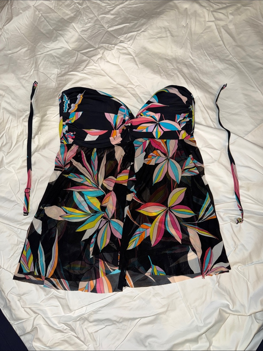 Profile by Gottex Floral-Print Flutter tankini top with Removable Straps
